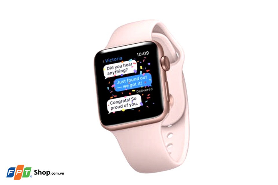 Apple Watch Series 3 GPS 38mm, viền nhôm, dây màu hồng